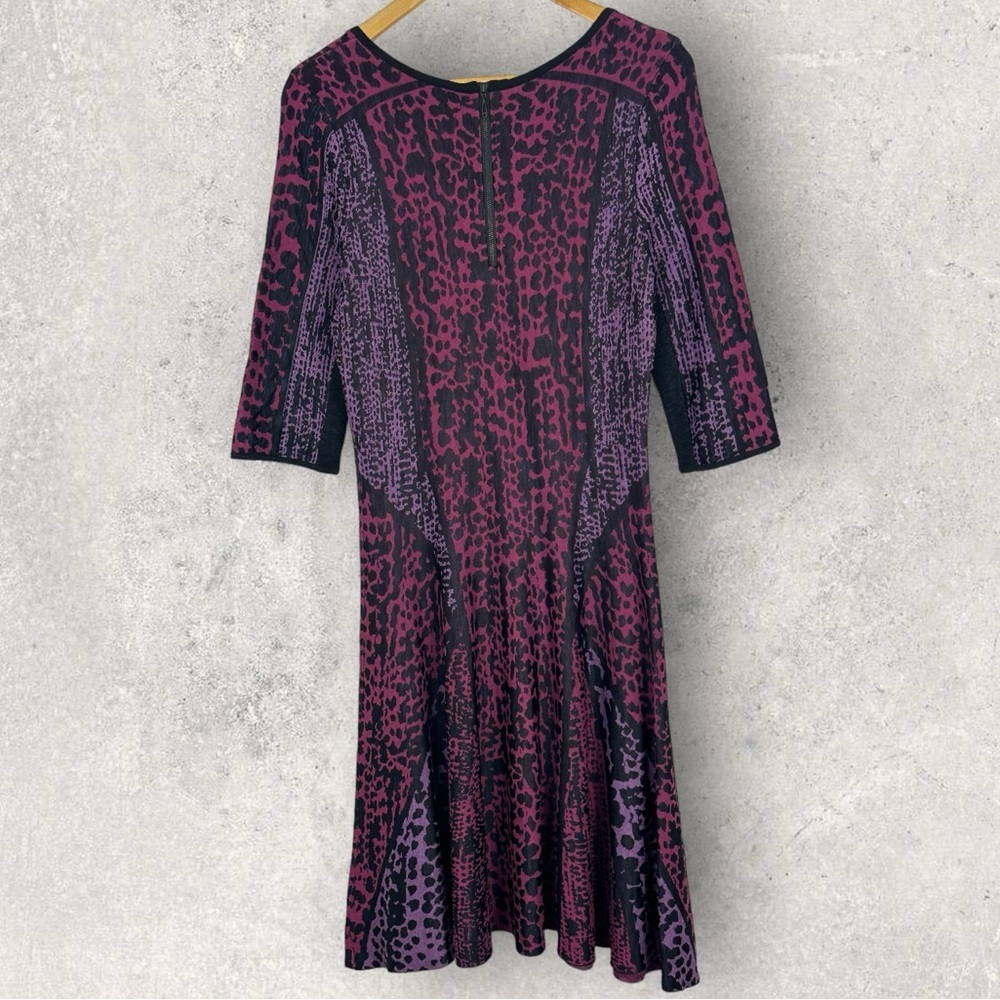 Nic Zoe Flare Dress Size Medium Purple Pink‎ Stretch Flare Bohemian Long Sleeves - Picture 3 of 11